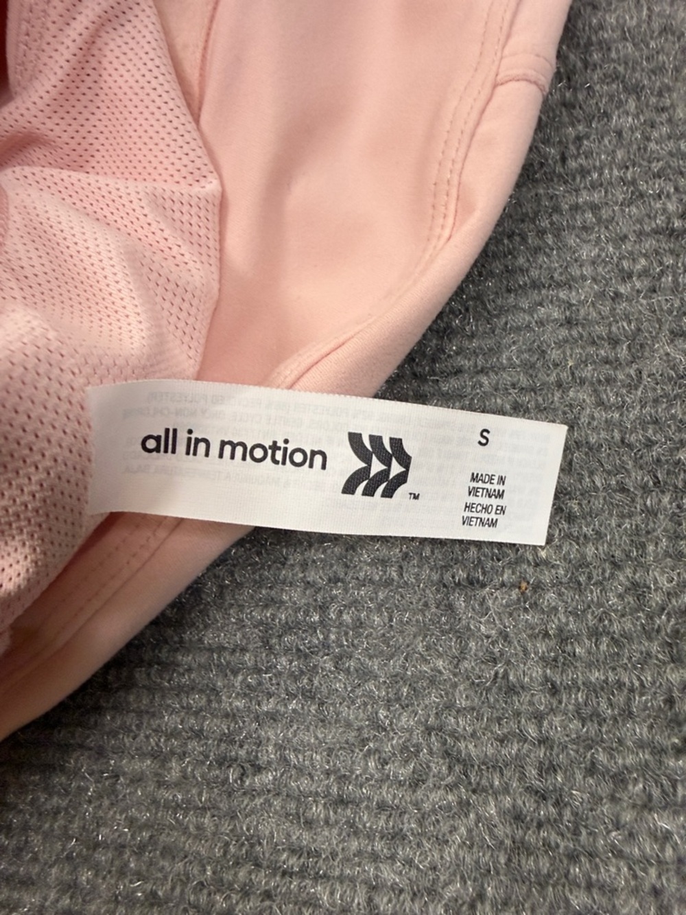all in motion Blush Pink Square-Neck Cropw Tank or Sports Bra Sz S (A1) - Picture 7 of 8